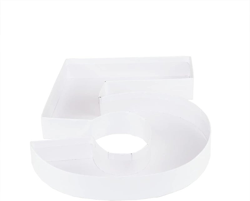 WENPACK 12" Fillable Cardboard Number Shaped Gift Grazing Charcuterie Board Paper Container (5) - Image 2